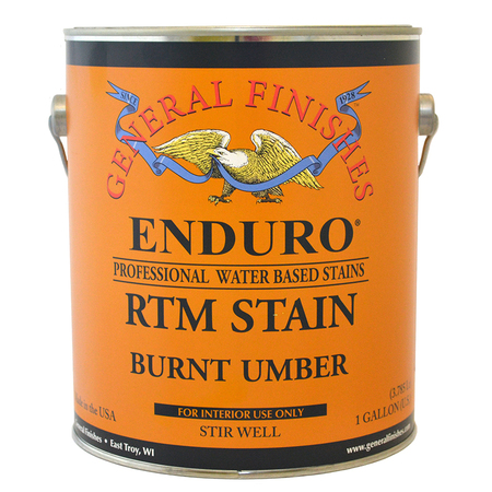 GENERAL FINISHES 1 Gal Burnt Umber Enduro RTM Water-Based Wood Stain BUGA